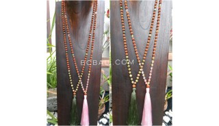 4color tassels necklace radraksha pendant with agate bead stone 
